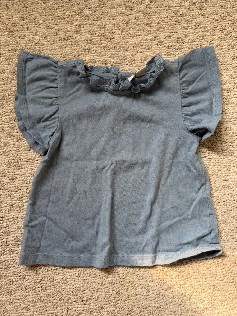 Janie and Jack Girls' Blue Ruffle Sleeve Top